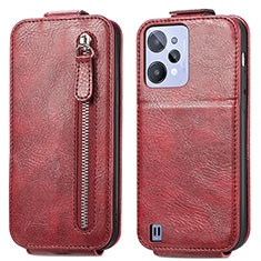 Handyhülle Hülle Flip Tasche Leder für Realme C31 Rot