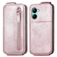 Handyhülle Hülle Flip Tasche Leder für Realme C33 Rosegold