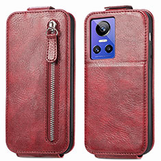 Handyhülle Hülle Flip Tasche Leder für Realme GT Neo3 5G Rot