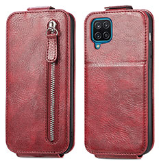 Handyhülle Hülle Flip Tasche Leder für Samsung Galaxy A12 5G Rot