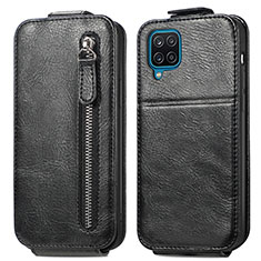 Handyhülle Hülle Flip Tasche Leder für Samsung Galaxy A12 5G Schwarz