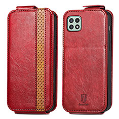 Handyhülle Hülle Flip Tasche Leder für Samsung Galaxy A22s 5G Rot