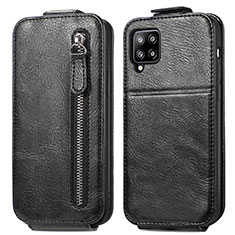 Handyhülle Hülle Flip Tasche Leder für Samsung Galaxy A42 5G Schwarz