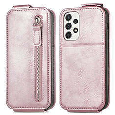 Handyhülle Hülle Flip Tasche Leder für Samsung Galaxy A73 5G Rosegold