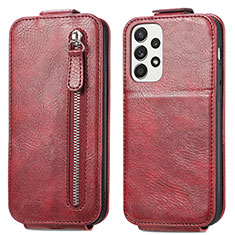 Handyhülle Hülle Flip Tasche Leder für Samsung Galaxy A73 5G Rot