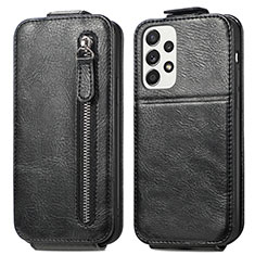 Handyhülle Hülle Flip Tasche Leder für Samsung Galaxy A73 5G Schwarz