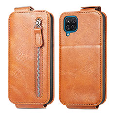 Handyhülle Hülle Flip Tasche Leder für Samsung Galaxy F12 Braun