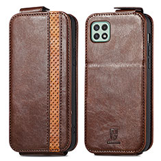 Handyhülle Hülle Flip Tasche Leder für Samsung Galaxy F42 5G Braun