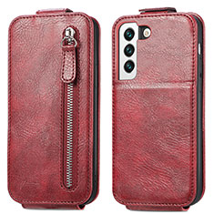 Handyhülle Hülle Flip Tasche Leder für Samsung Galaxy S21 5G Rot