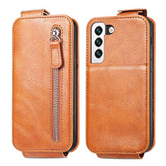 Handyhülle Hülle Flip Tasche Leder für Samsung Galaxy S21 FE 5G Braun