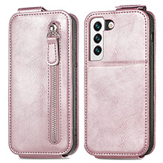 Handyhülle Hülle Flip Tasche Leder für Samsung Galaxy S22 5G Rosegold