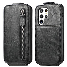 Handyhülle Hülle Flip Tasche Leder für Samsung Galaxy S23 Ultra 5G Schwarz