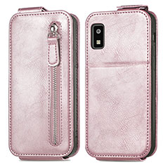 Handyhülle Hülle Flip Tasche Leder für Sharp Aquos wish3 Rosegold