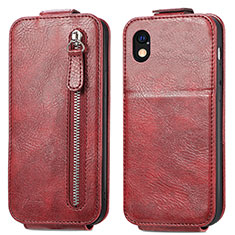Handyhülle Hülle Flip Tasche Leder für Sony Xperia Ace III SOG08 Rot
