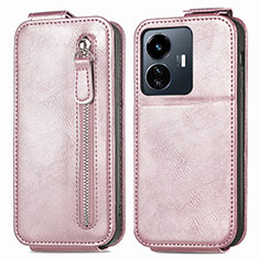 Handyhülle Hülle Flip Tasche Leder für Vivo Y77e 5G Rosegold