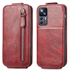 Handyhülle Hülle Flip Tasche Leder für Xiaomi Mi 12T 5G Rot