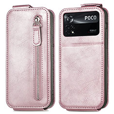 Handyhülle Hülle Flip Tasche Leder für Xiaomi Poco X4 Pro 5G Rosegold