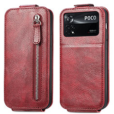 Handyhülle Hülle Flip Tasche Leder für Xiaomi Poco X4 Pro 5G Rot