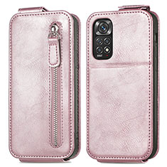 Handyhülle Hülle Flip Tasche Leder für Xiaomi Redmi Note 11 4G (2022) Rosegold