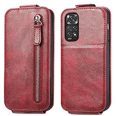 Handyhülle Hülle Flip Tasche Leder für Xiaomi Redmi Note 11 4G (2022) Rot