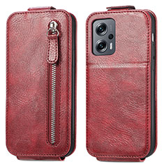 Handyhülle Hülle Flip Tasche Leder für Xiaomi Redmi Note 11T Pro+ Plus 5G Rot