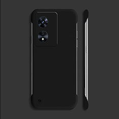 Handyhülle Hülle Hartschalen Kunststoff Rahmenlos Schutzhülle Tasche Matt für Oppo A18 Schwarz