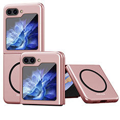 Handyhülle Hülle Hartschalen Kunststoff Rahmenlos Schutzhülle Tasche Matt mit Mag-Safe Magnetic Magnetisch QH1 für Samsung Galaxy Z Flip5 5G Rosegold