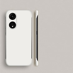 Handyhülle Hülle Hartschalen Kunststoff Rahmenlos Schutzhülle Tasche Matt P01 für Oppo A58 4G Weiß