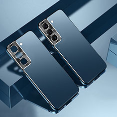 Handyhülle Hülle Hartschalen Kunststoff Schutzhülle Tasche Matt AT1 für Samsung Galaxy S21 Plus 5G Blau
