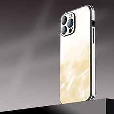 Handyhülle Hülle Hartschalen Kunststoff Schutzhülle Tasche Matt Farbverlauf AT1 für Apple iPhone 13 Pro Gold