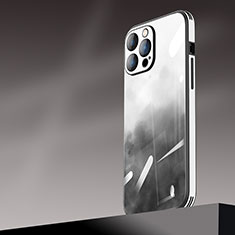 Handyhülle Hülle Hartschalen Kunststoff Schutzhülle Tasche Matt Farbverlauf AT1 für Apple iPhone 13 Pro Schwarz
