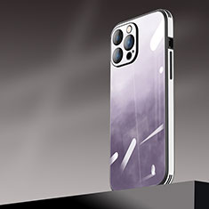 Handyhülle Hülle Hartschalen Kunststoff Schutzhülle Tasche Matt Farbverlauf AT1 für Apple iPhone 14 Pro Max Violett
