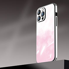 Handyhülle Hülle Hartschalen Kunststoff Schutzhülle Tasche Matt Farbverlauf AT1 für Apple iPhone 14 Pro Rosa