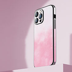 Handyhülle Hülle Hartschalen Kunststoff Schutzhülle Tasche Matt Farbverlauf AT2 für Apple iPhone 13 Pro Rosa