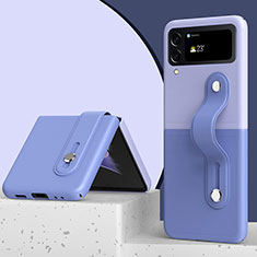 Handyhülle Hülle Hartschalen Kunststoff Schutzhülle Tasche Matt H02 für Samsung Galaxy Z Flip4 5G Lavendel Grau