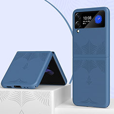 Handyhülle Hülle Hartschalen Kunststoff Schutzhülle Tasche Matt H04 für Samsung Galaxy Z Flip4 5G Blau