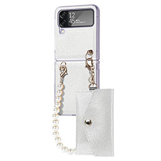 Handyhülle Hülle Hartschalen Kunststoff Schutzhülle Tasche Matt H06 für Samsung Galaxy Z Flip4 5G Weiß
