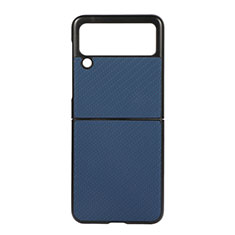 Handyhülle Hülle Hartschalen Kunststoff Schutzhülle Tasche Matt H08 für Samsung Galaxy Z Flip3 5G Blau