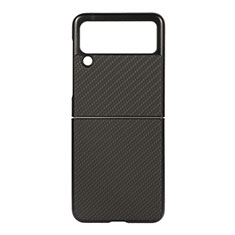 Handyhülle Hülle Hartschalen Kunststoff Schutzhülle Tasche Matt H08 für Samsung Galaxy Z Flip3 5G Schwarz
