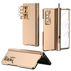 Handyhülle Hülle Hartschalen Kunststoff Schutzhülle Tasche Matt H08 für Samsung Galaxy Z Fold4 5G Gold