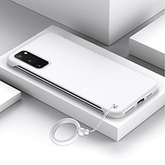 Handyhülle Hülle Hartschalen Kunststoff Schutzhülle Tasche Matt JS1 für Samsung Galaxy S20 Weiß