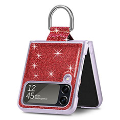 Handyhülle Hülle Hartschalen Kunststoff Schutzhülle Tasche Matt L01 für Samsung Galaxy Z Flip4 5G Rot