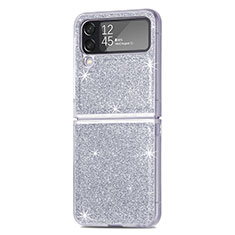 Handyhülle Hülle Hartschalen Kunststoff Schutzhülle Tasche Matt L02 für Samsung Galaxy Z Flip4 5G Silber