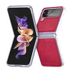 Handyhülle Hülle Hartschalen Kunststoff Schutzhülle Tasche Matt L04 für Samsung Galaxy Z Flip4 5G Rot