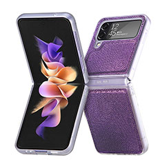 Handyhülle Hülle Hartschalen Kunststoff Schutzhülle Tasche Matt L04 für Samsung Galaxy Z Flip4 5G Violett