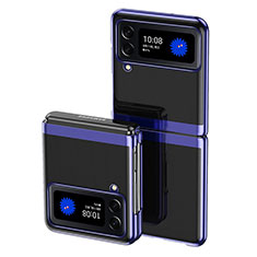 Handyhülle Hülle Hartschalen Kunststoff Schutzhülle Tasche Matt L08 für Samsung Galaxy Z Flip4 5G Blau