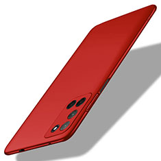 Handyhülle Hülle Hartschalen Kunststoff Schutzhülle Tasche Matt M01 für Oppo A92 Rot