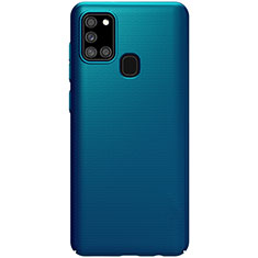 Handyhülle Hülle Hartschalen Kunststoff Schutzhülle Tasche Matt M01 für Samsung Galaxy A21s Blau