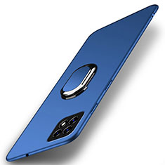 Handyhülle Hülle Hartschalen Kunststoff Schutzhülle Tasche Matt mit Magnetisch Fingerring Ständer A01 für Oppo A53 5G Blau