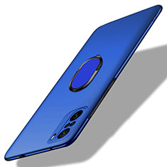 Handyhülle Hülle Hartschalen Kunststoff Schutzhülle Tasche Matt mit Magnetisch Fingerring Ständer für Xiaomi Mi 11X 5G Blau